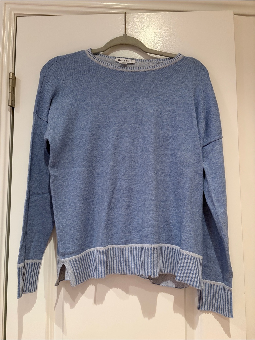 NWOT Belford Women’s Light Blue Crewneck Sweater